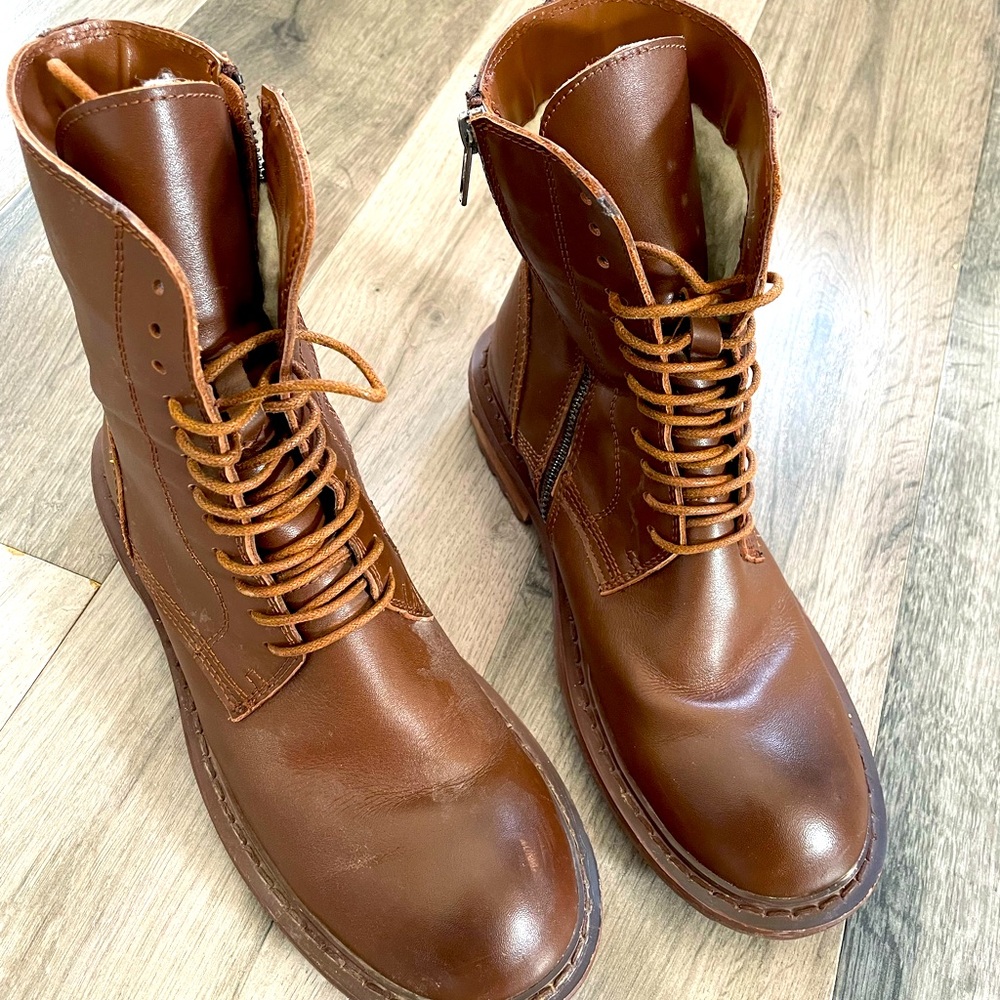 Ann Demeulemeester Rare Lace Up Malta Ankle Boots Brown Size: US 8.5 UK 40